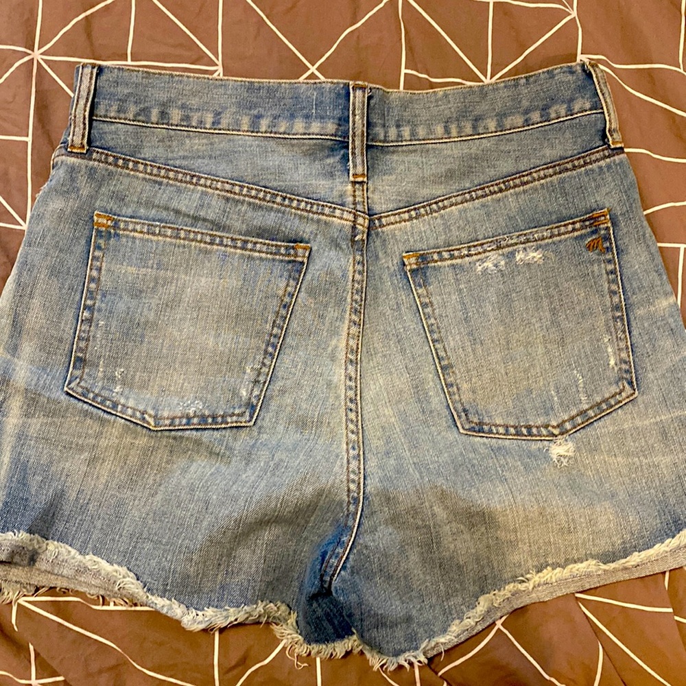 High rise denim shorts